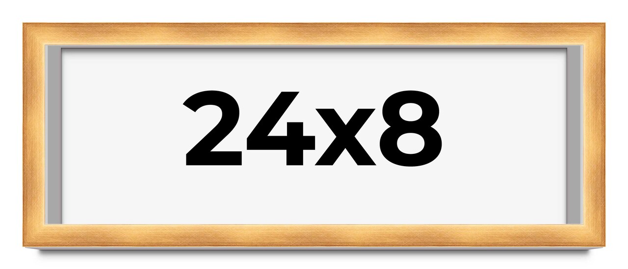 Panoramic Minimalist Shadow Box Brown Picture Frame - UV Acrylic, Backing, Hanging Hardware